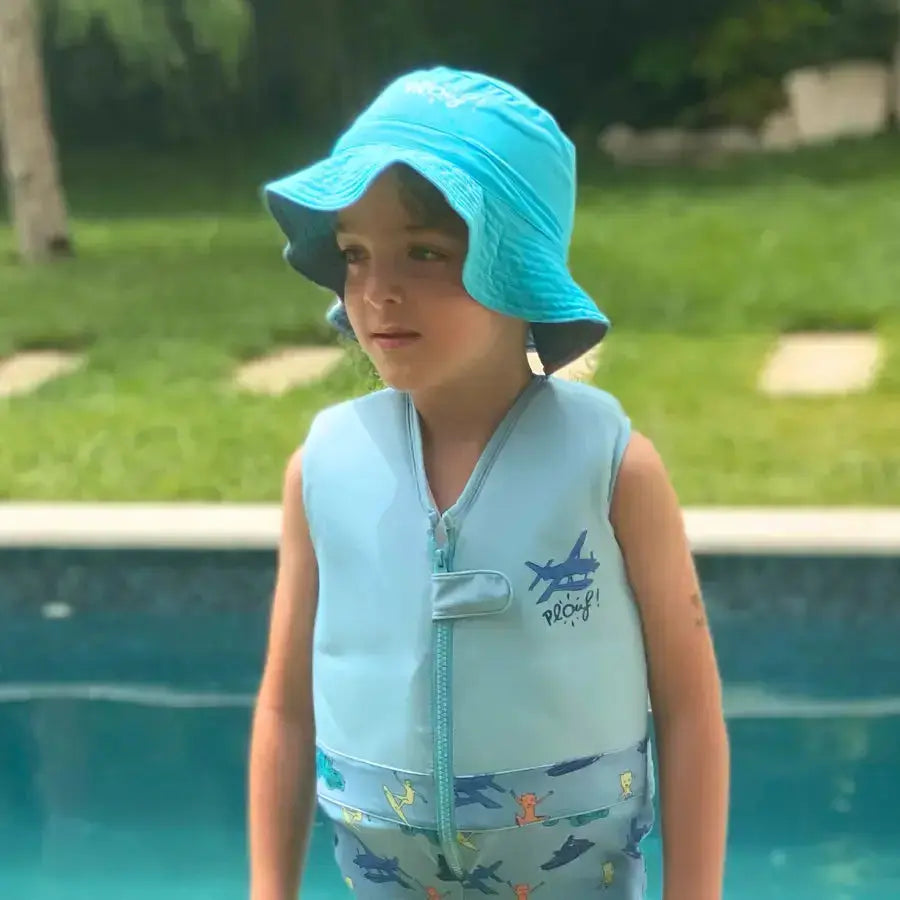 Chapeau De Soleil Bébé Anti-UV UPF50+ à Bord Large - Bob Enfant Réglable Avec Mentonnière - Protection Piscine Plage