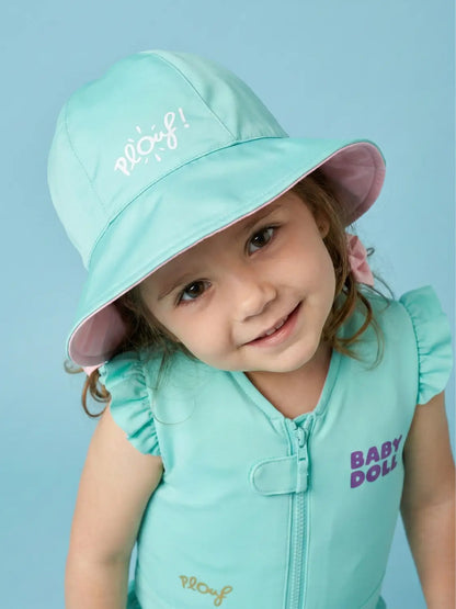 Bob réversible Anti-UV Fille rose & ciel Plouf