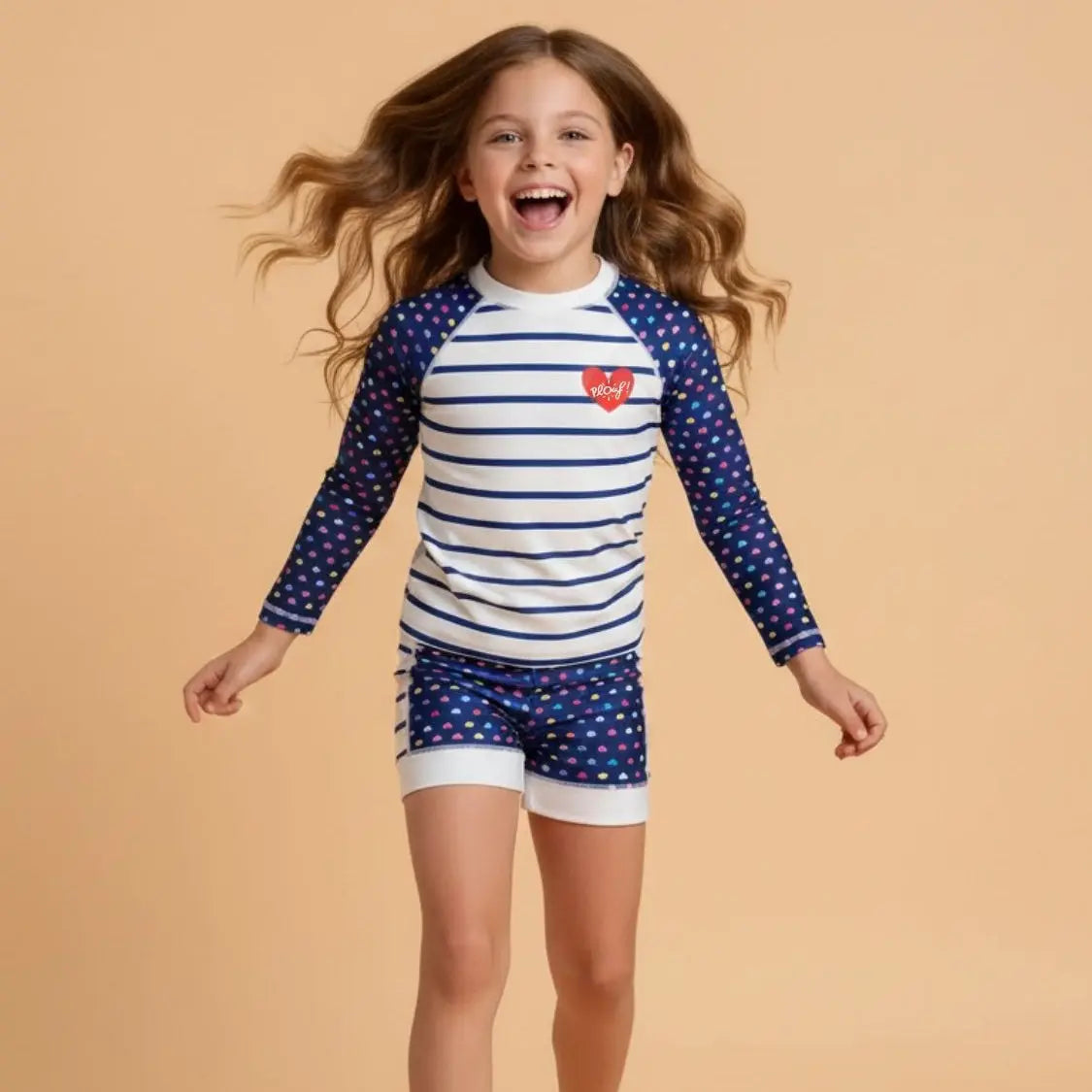 Conjunto infantil Anti-UV niña : Heart Plouf
