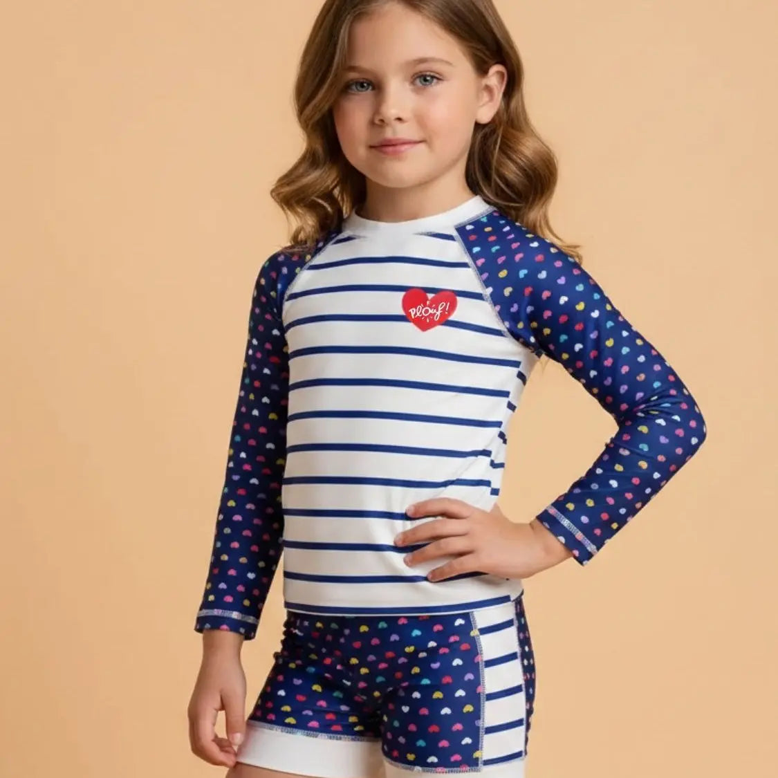Conjunto infantil Anti-UV niña : Heart Plouf