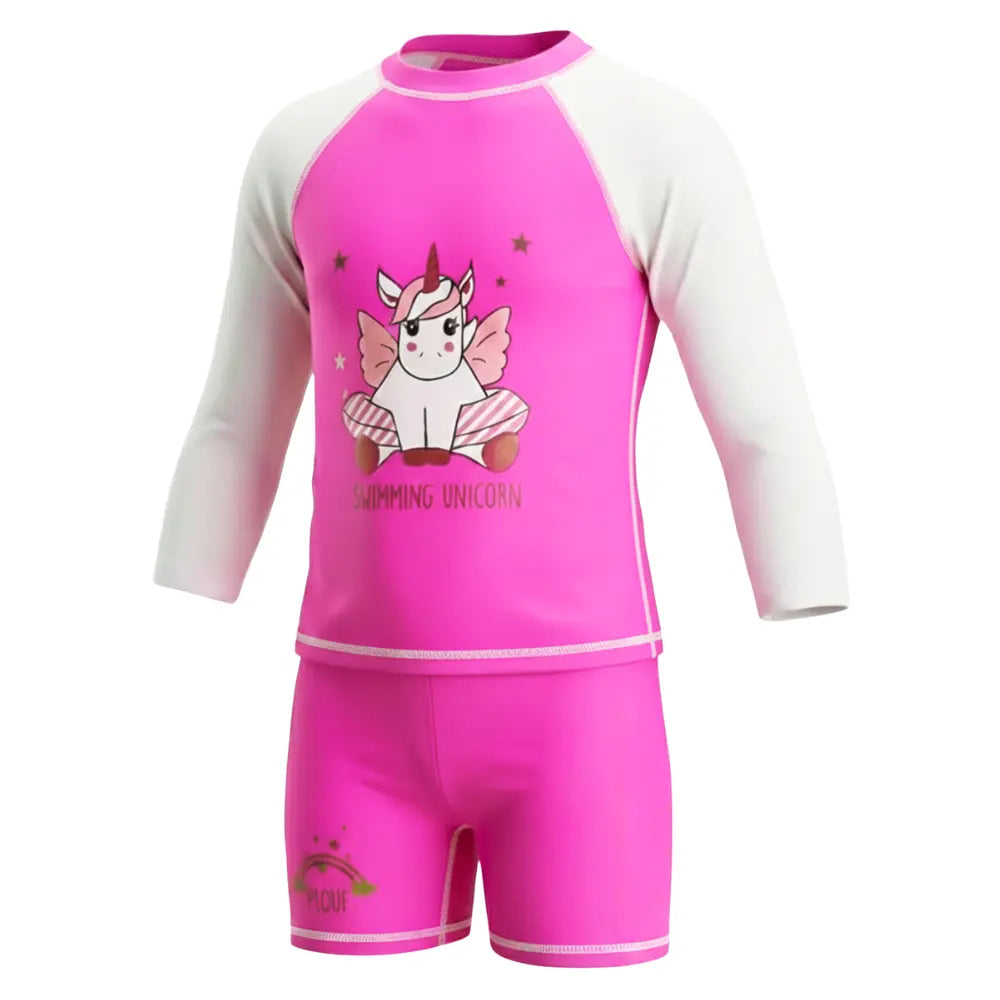 Ensemble enfant Anti-UV fille : Licorne Violet Plouf