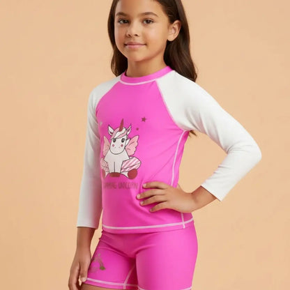 Ensemble enfant Anti-UV fille : Licorne Violet Plouf