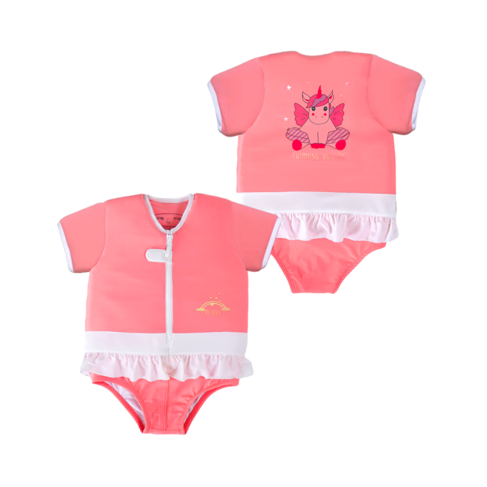 Maillot de bain flottant fille : Licorne Plouf
