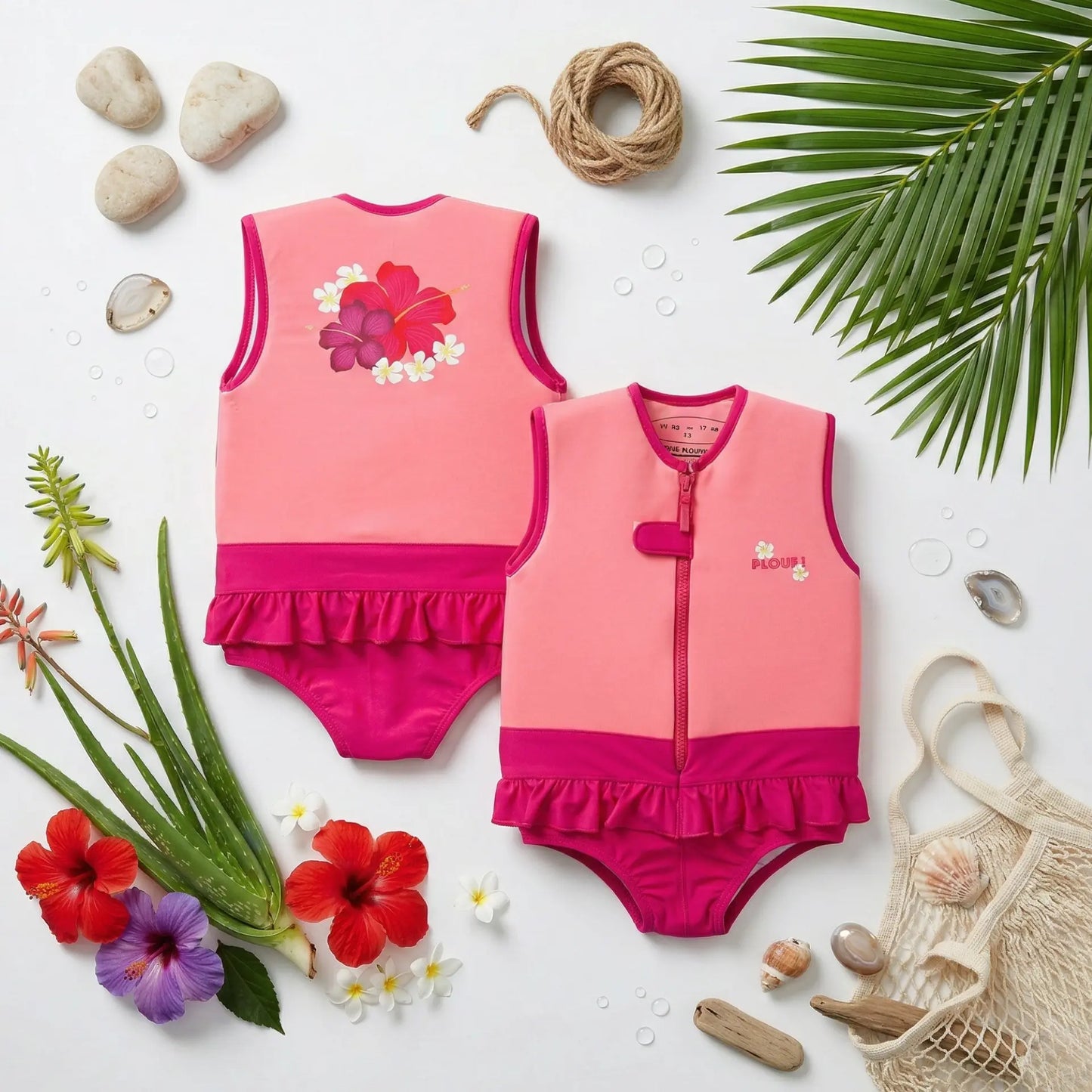 Maillot de bain flottant fille : Aloha Plouf