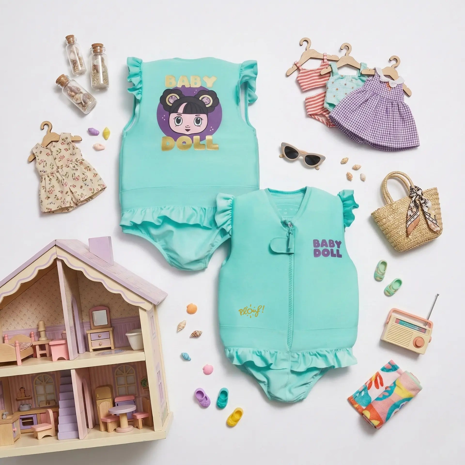 Maillot de bain flottant fille : Baby doll Plouf