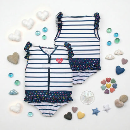Maillot de bain flottant fille : Coeur Plouf