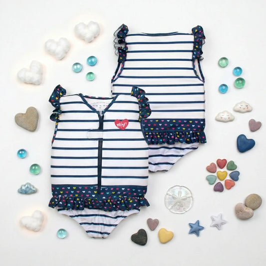 Maillot de bain flottant fille : Coeur Plouf