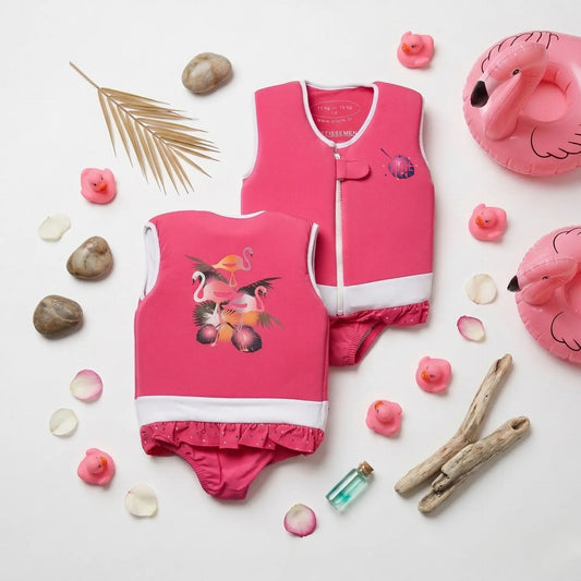 Maillot de bain flottant fille : Flamingo Plouf