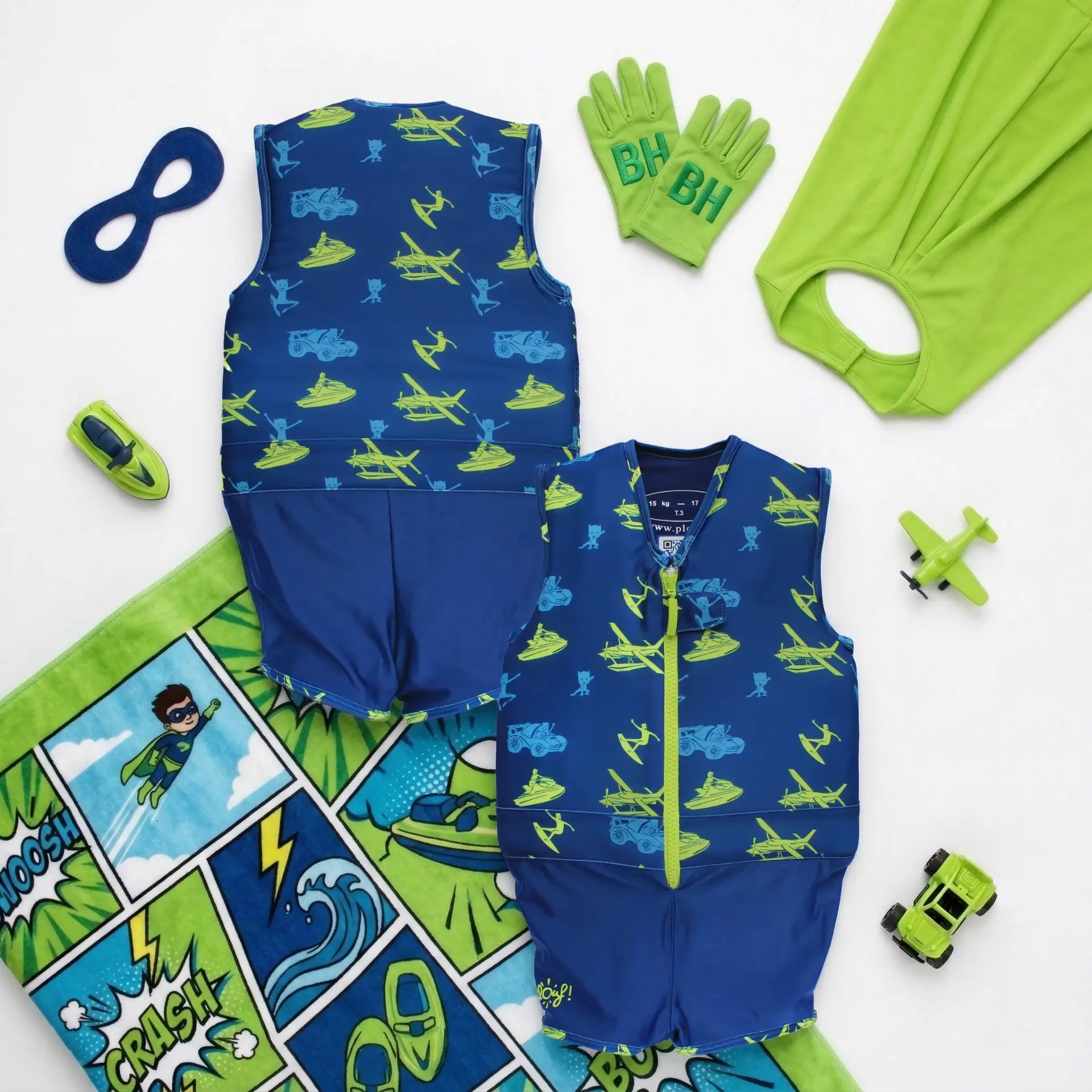 Maillot de bain flottant garçon : Baby hero Plouf