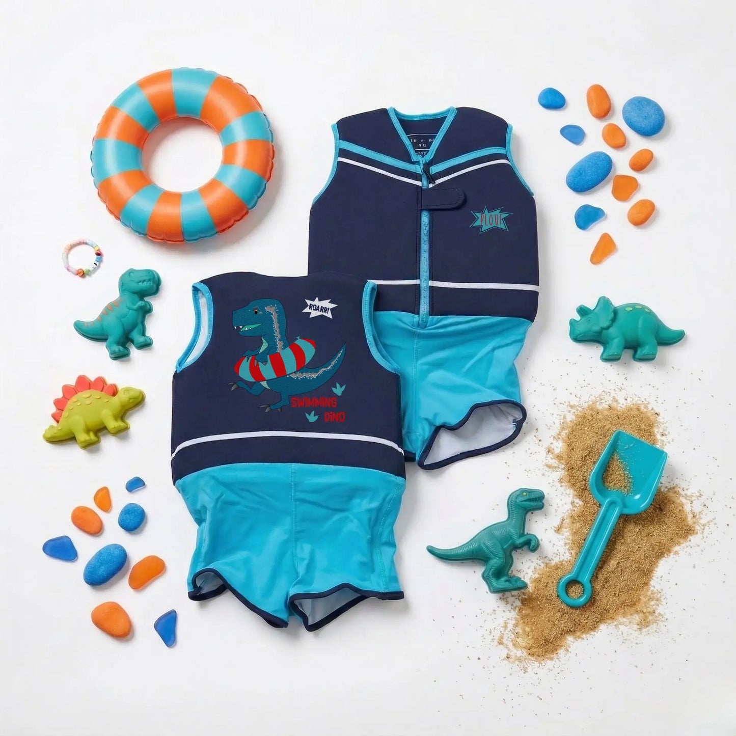 Maillot de bain flottant garçon : Dino Plouf