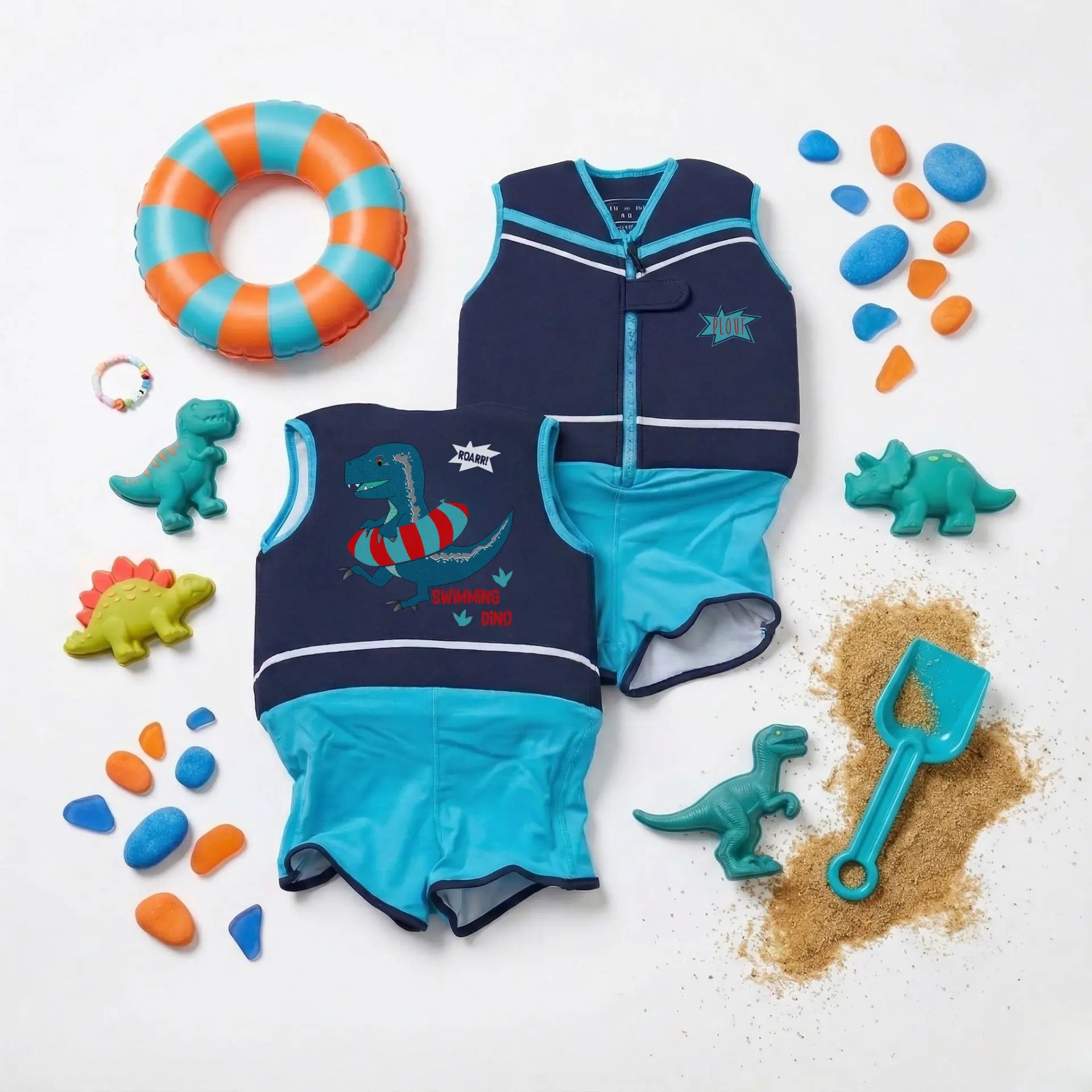 Maillot de bain flottant garçon : Dino Plouf