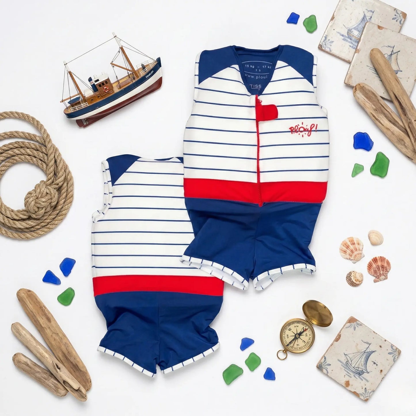 Maillot de bain flottant garçon : Marin Plouf