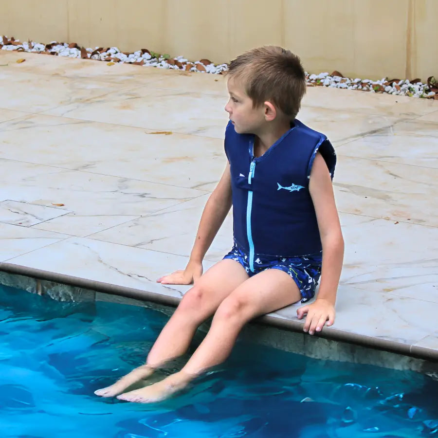 Maillot de bain flottant garçon : Megalodon Plouf