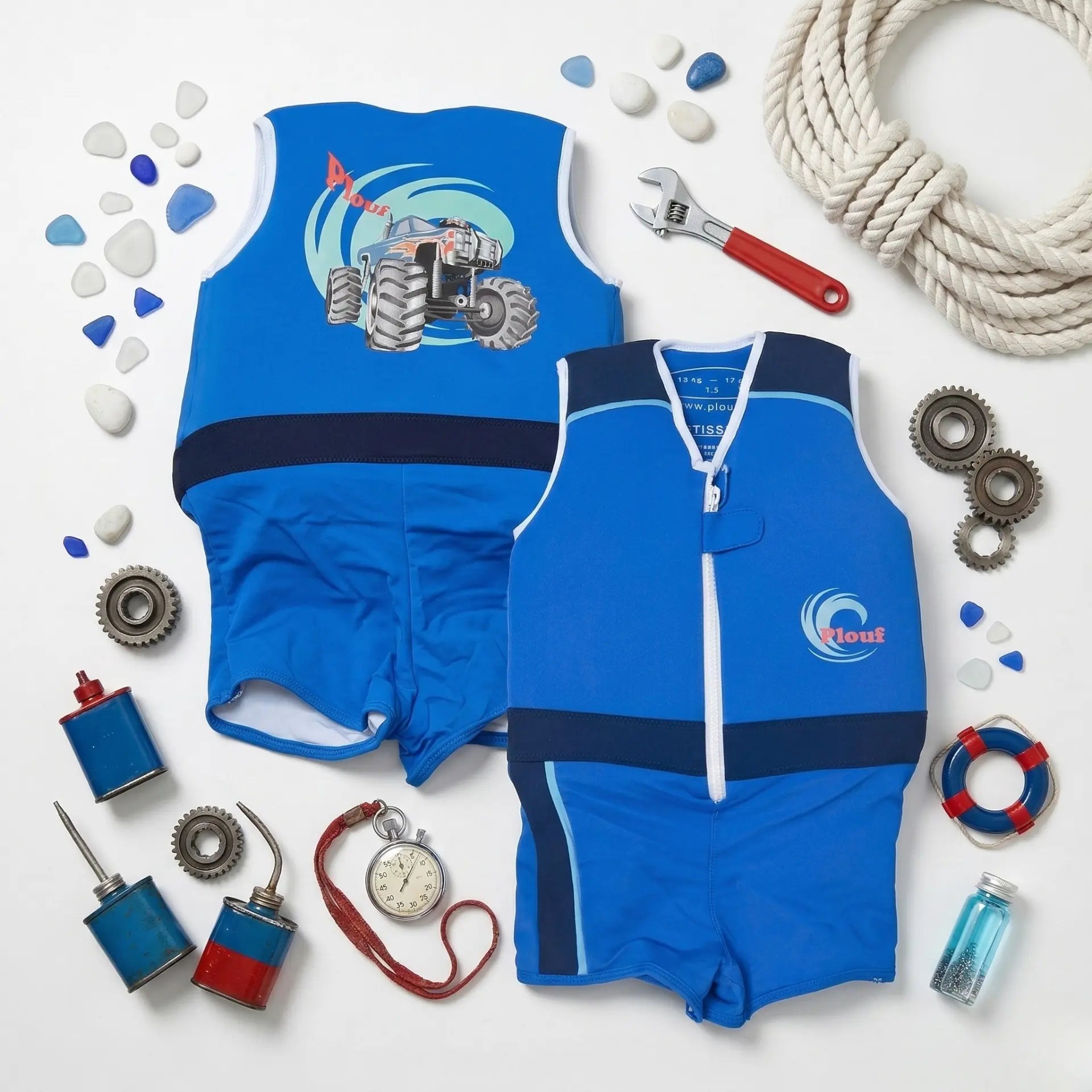 Maillot de bain flottant garçon : Monster Truck Plouf