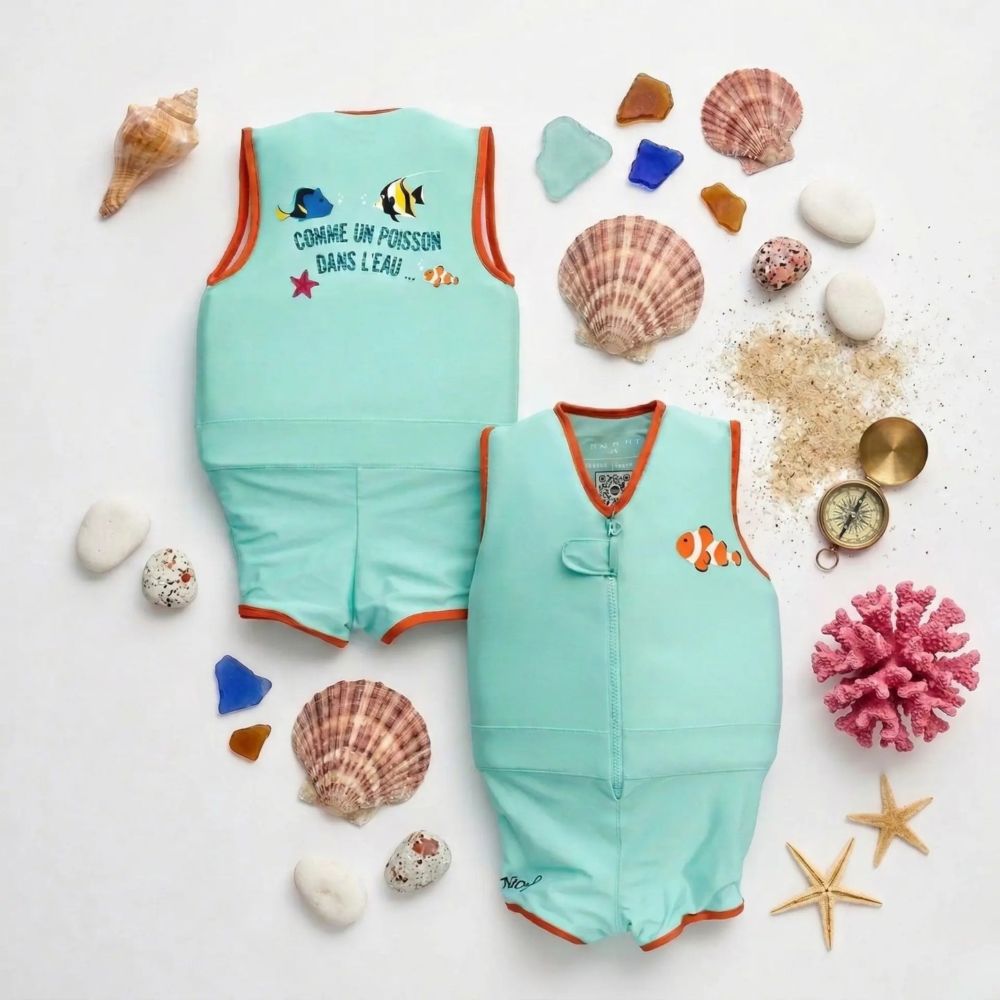 Maillot de bain flottant garçon : Petit poisson Plouf