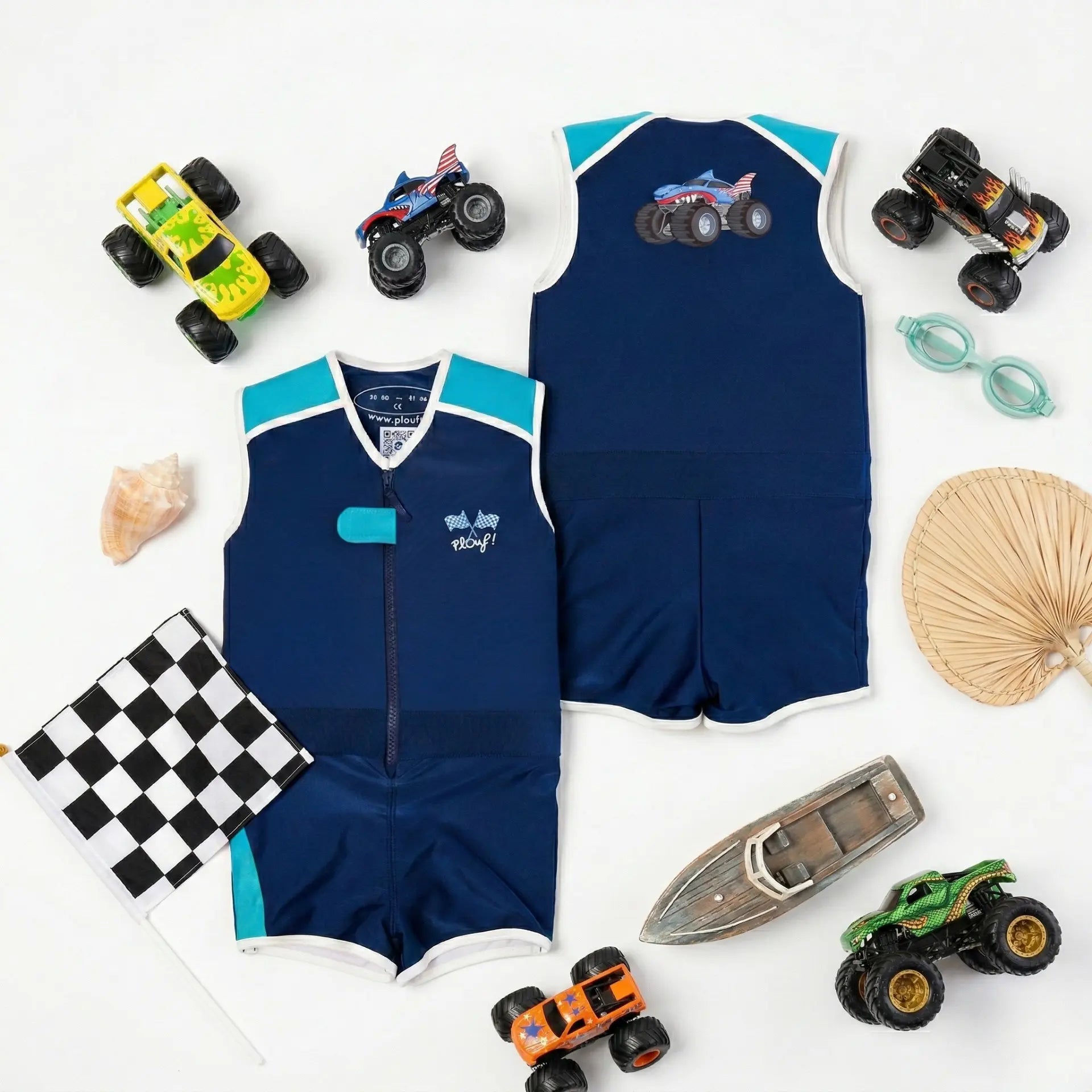 Maillot de bain flottant garçon : Torpille Plouf