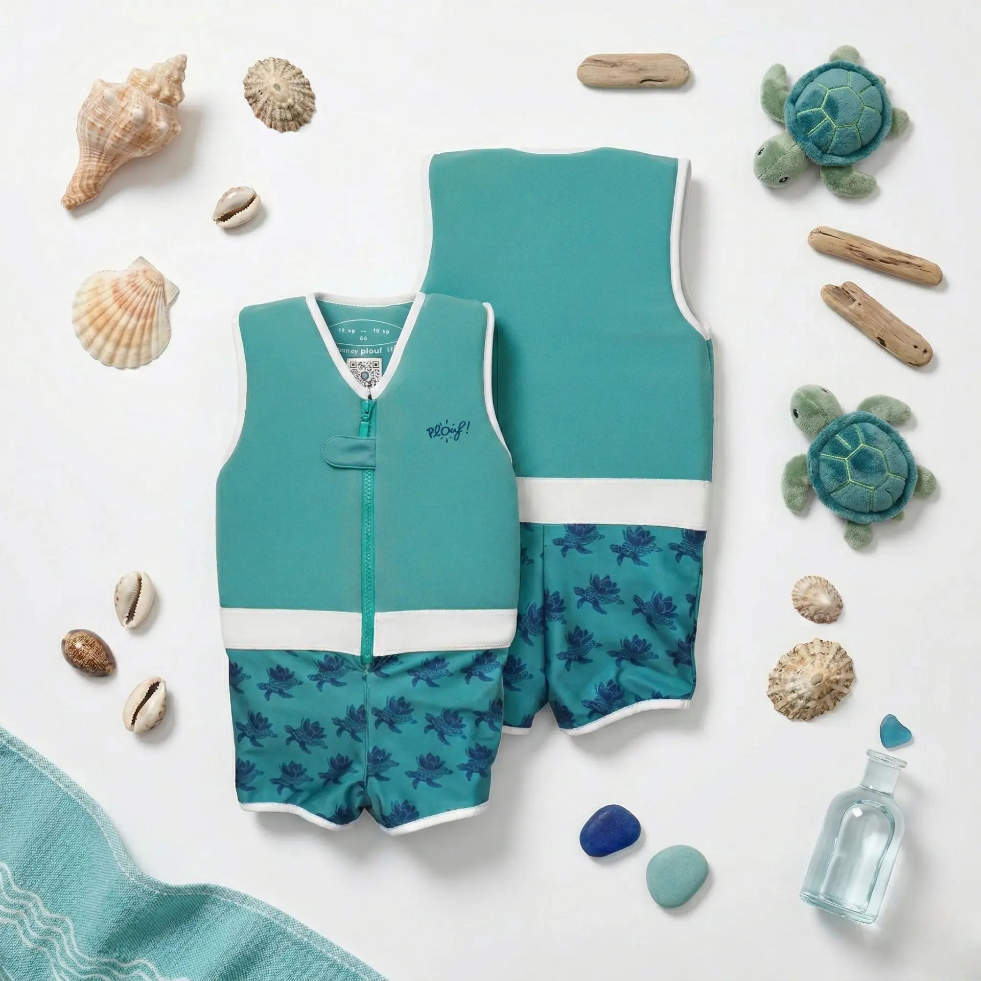 Maillot de bain flottant garçon : Tortue Plouf