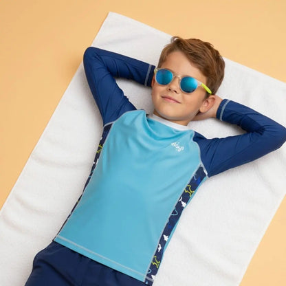 Camiseta anti-UV de manga larga niño: Tiburón Plouf