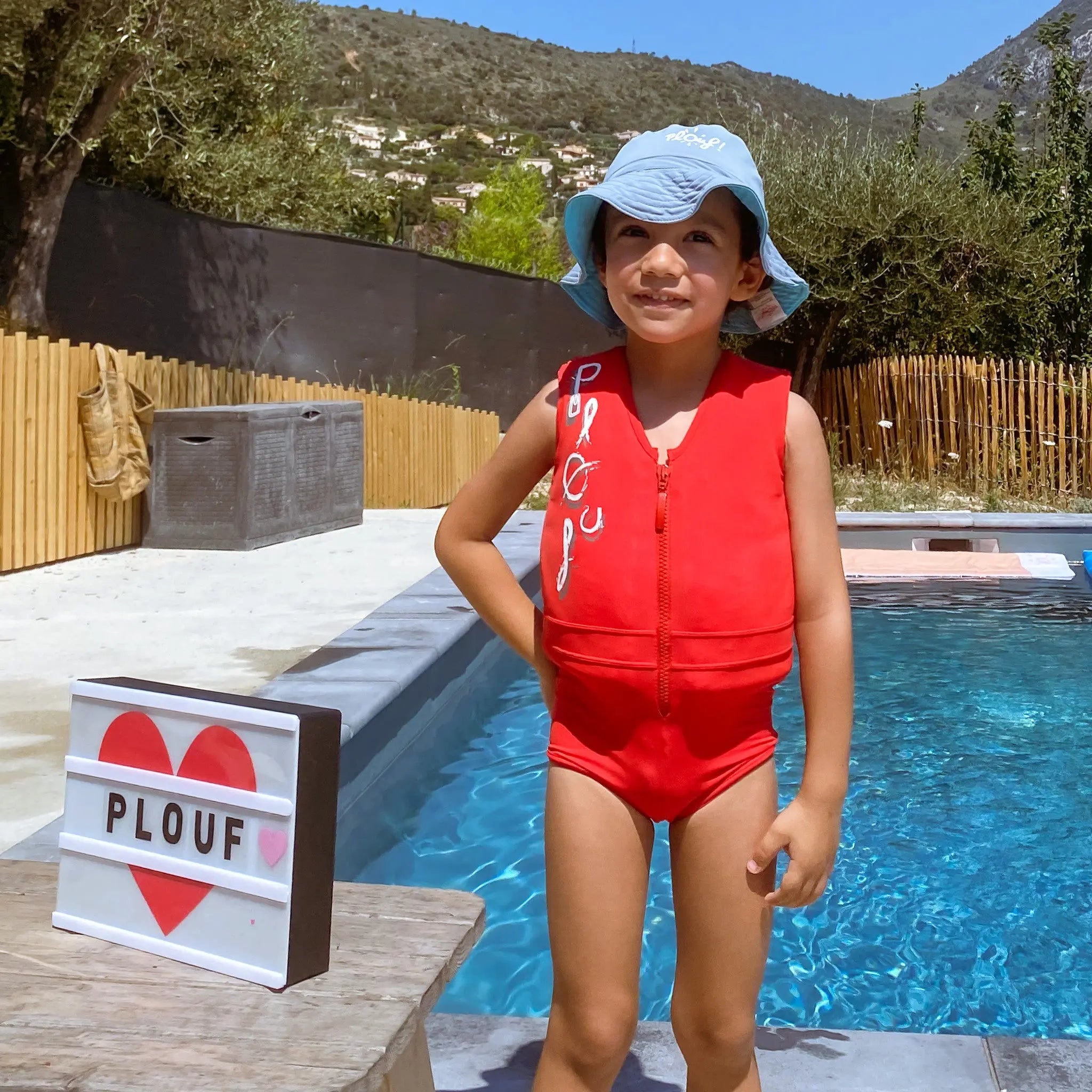 Maillot de bain flottant gar on Jim rouge