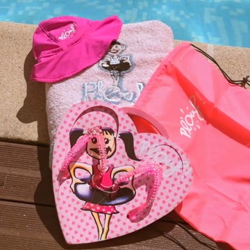 Tongs rose petite fille, sandales plage et piscine fille - Plouf – Plouf!