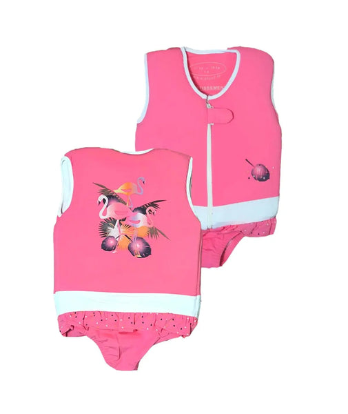 Schwimmender Badeanzug Mädchen: Flamingo Plouf