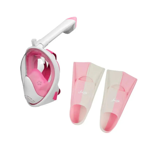 Dive kit for kids PINK: Full face mask and fins for kids Plouf!