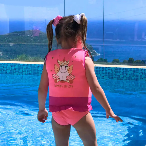 Girl's floating swimsuit : Unicorn Plouf